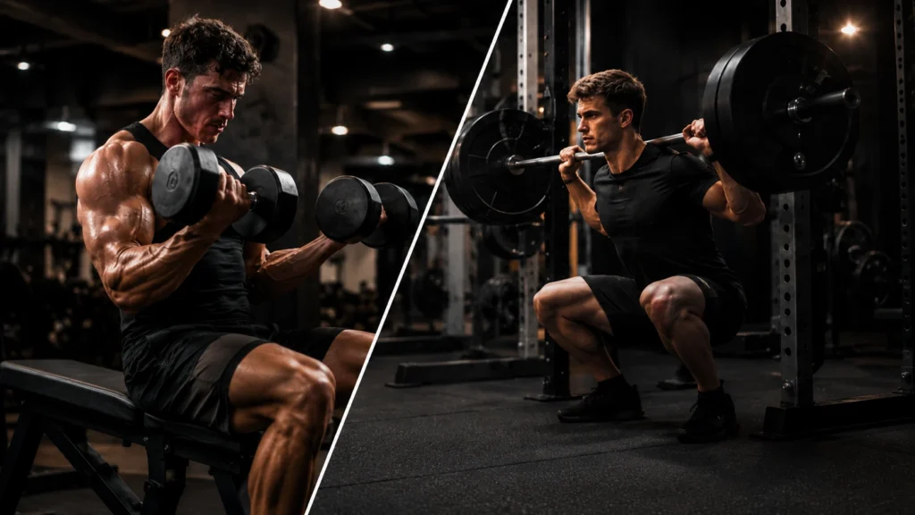 Vergleich zwischen Pump-Training mit hohen Wiederholungen und schwerem Krafttraining für nachhaltigen Muskelaufbau